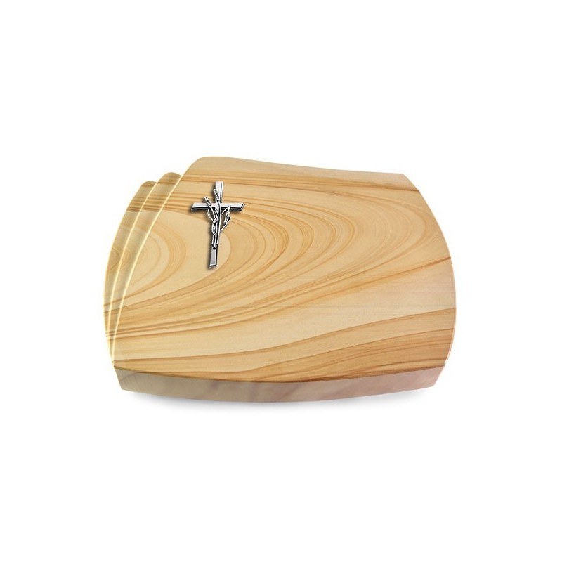 Grabstein Paris/Woodland Kreuz/Ähren (Alu)