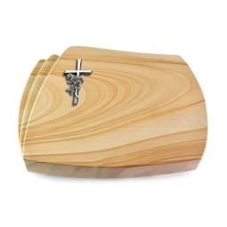 Grabstein Paris/Woodland Kreuz/Rose (Alu)