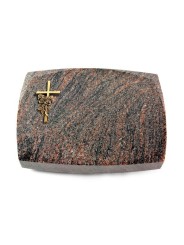 Grabstein Roma/Himalaya Kreuz/Rose (Bronze)