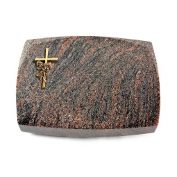 Grabstein Roma/Himalaya Kreuz/Rose (Bronze)