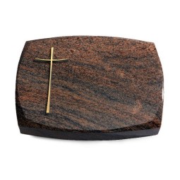 Grabstein Roma/Multicolor-Rot Kreuz 2 (Bronze)