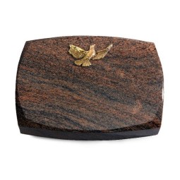 Grabstein Roma/Multicolor-Rot Taube (Bronze)