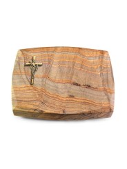 Grabstein Roma/Rainbow Kreuz/Ähren (Bronze)