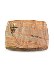 Grabstein Roma/Rainbow Kreuz/Rose (Bronze)