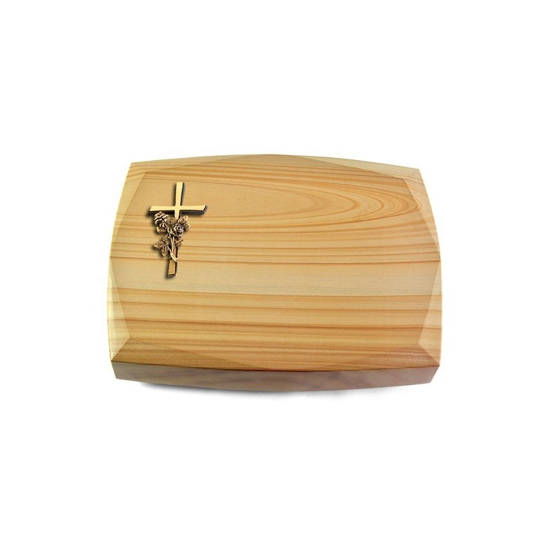 Grabstein Roma/Woodland Kreuz/Rose (Bronze)