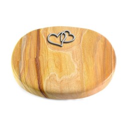 Grabstein Rondo/Rainbow Herzen (Alu)