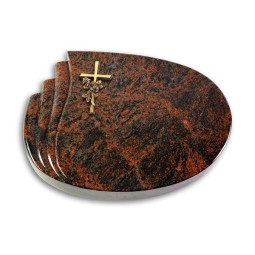 Grabstein Waves/Aruba Kreuz/Rose (Bronze)