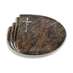 Grabstein Waves/Himalaya Kreuz/Ähren (Alu)