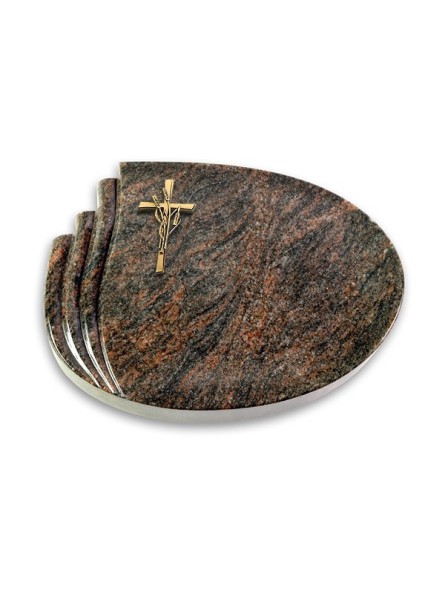Grabstein Waves/Himalaya Kreuz/Ähren (Bronze)