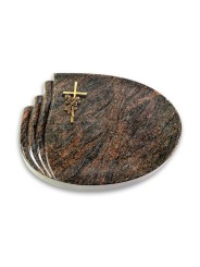 Grabstein Waves/Himalaya Kreuz/Rose (Bronze)