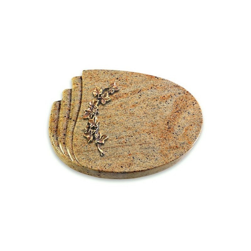 Grabstein Waves/Kashmir Efeu (Bronze)