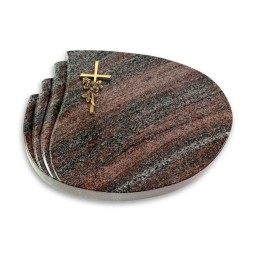 Grabstein Waves/Paradiso Kreuz/Rose (Bronze)