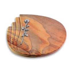 Grabstein Waves/Rainbow Rose 12 (Alu)