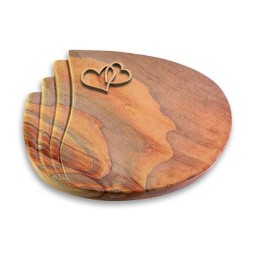 Grabstein Waves/Rainbow Herzen (Bronze)