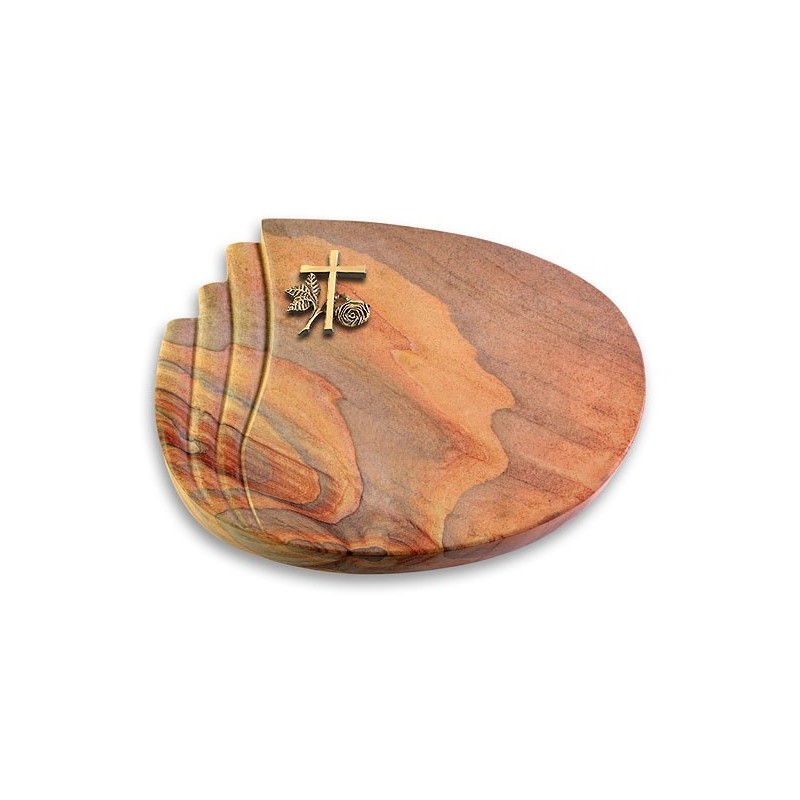 Grabstein Waves/Rainbow Kreuz 1 (Bronze)
