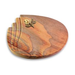 Grabstein Waves/Rainbow Rose 3 (Bronze)