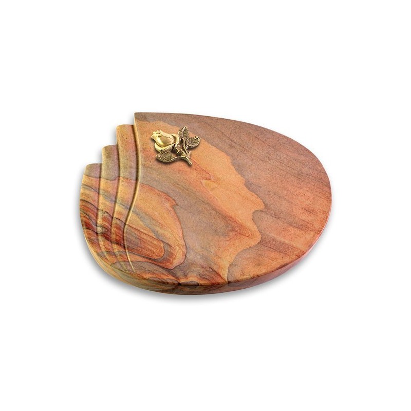 Grabstein Waves/Rainbow Rose 3 (Bronze)