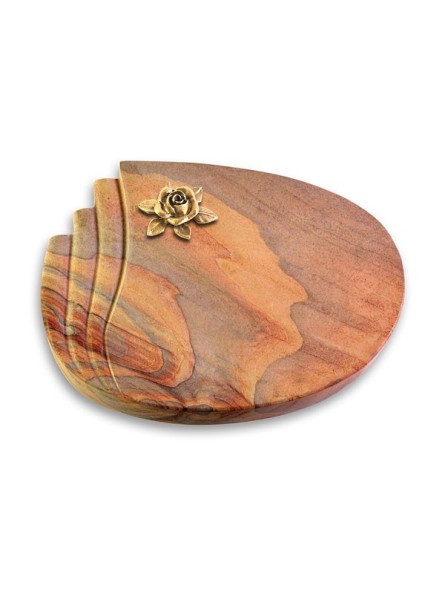 Grabstein Waves/Rainbow Rose 4 (Bronze)