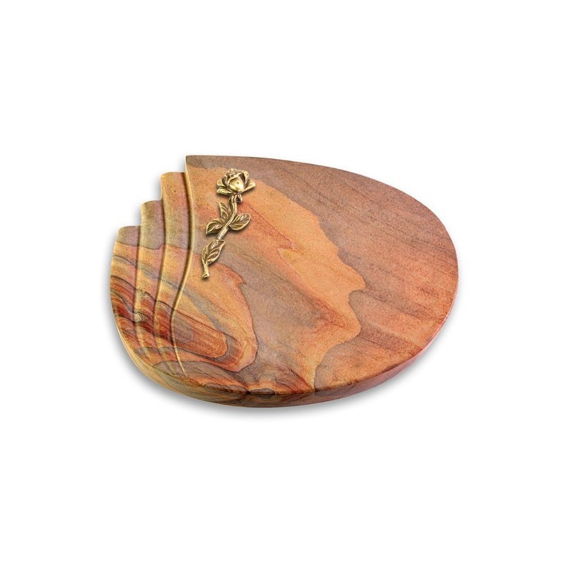 Grabstein Waves/Rainbow Rose 7 (Bronze)