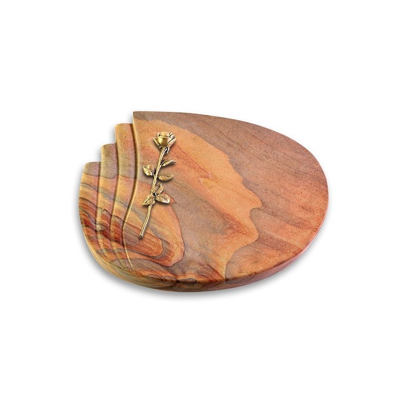 Grabstein Waves/Rainbow Rose 12 (Bronze)