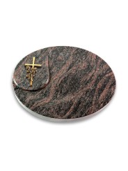 Grabstein Yang/Himalaya Kreuz/Rose (Bronze)
