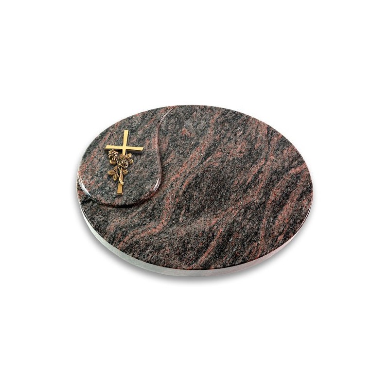 Grabstein Yang/Himalaya Kreuz/Rose (Bronze)
