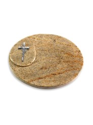 Grabstein Yang/Kashmir Kreuz/Ähren (Alu)