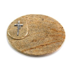 Grabstein Yang/Kashmir Kreuz/Ähren (Alu)