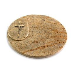 Grabstein Yang/Kashmir Kreuz/Ähren (Bronze)