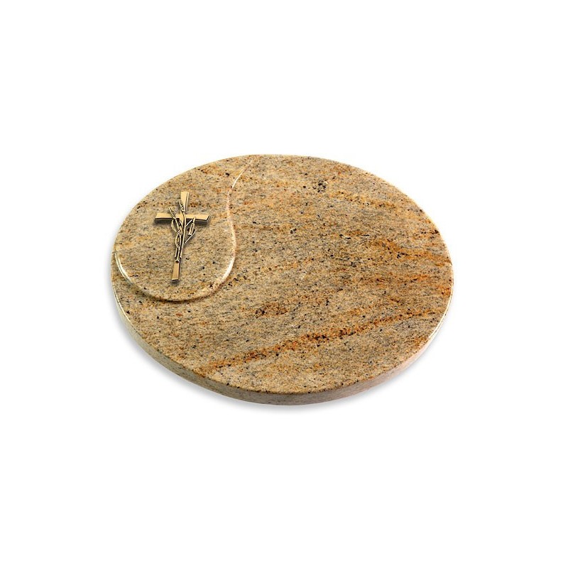 Grabstein Yang/Kashmir Kreuz/Ähren (Bronze)