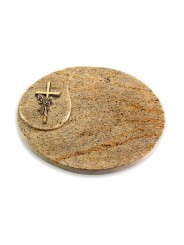 Grabstein Yang/Kashmir Kreuz/Rose (Bronze)