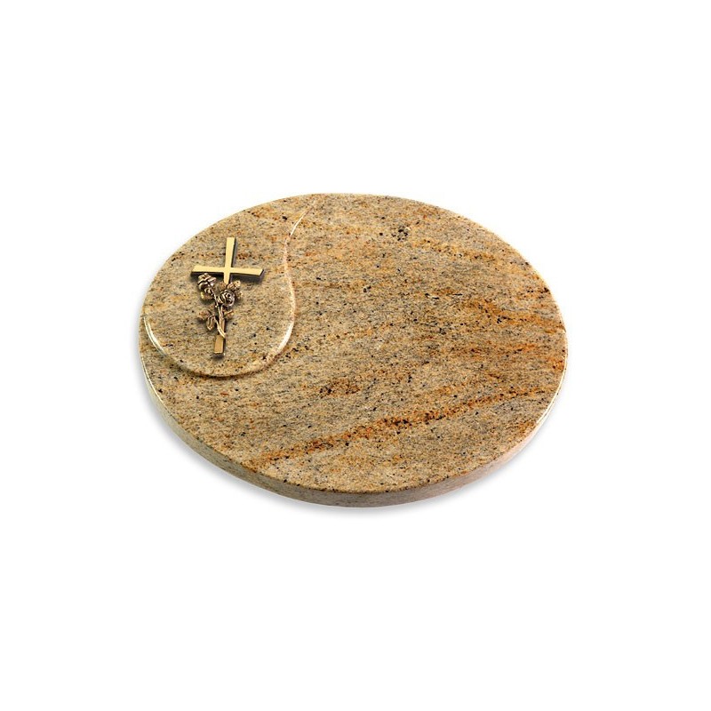Grabstein Yang/Kashmir Kreuz/Rose (Bronze)