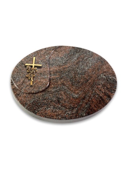 Grabstein Yang/Paradiso Kreuz/Rose (Bronze)