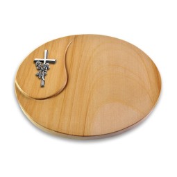 Grabstein Yang/Woodland Kreuz/Rose (Alu)