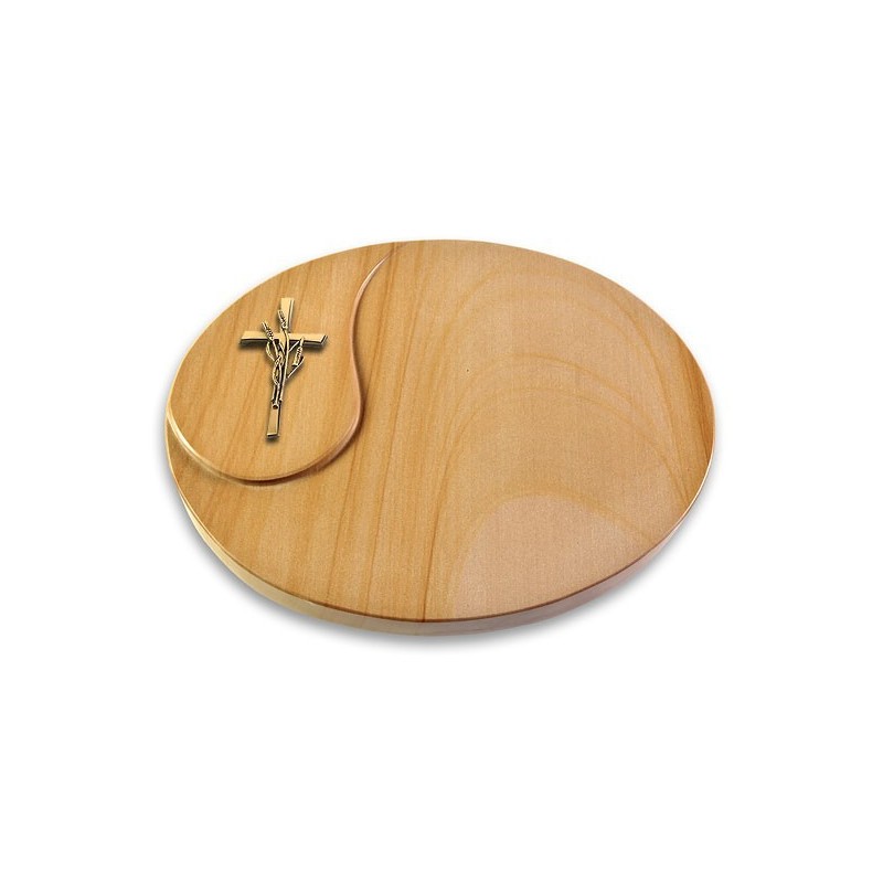 Grabstein Yang/Woodland Kreuz/Ähren (Bronze)