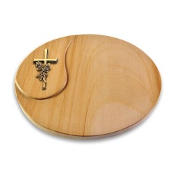 Grabstein Yang/Woodland Kreuz/Rose (Bronze)