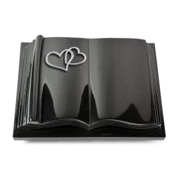 Grabbuch Antique/Indisch-Black Herzen (Alu)