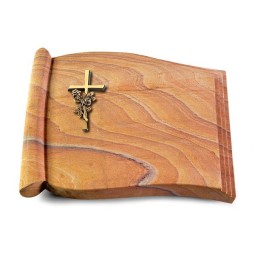 Grabbuch Biblos/Rainbow Kreuz/Rose (Bronze)